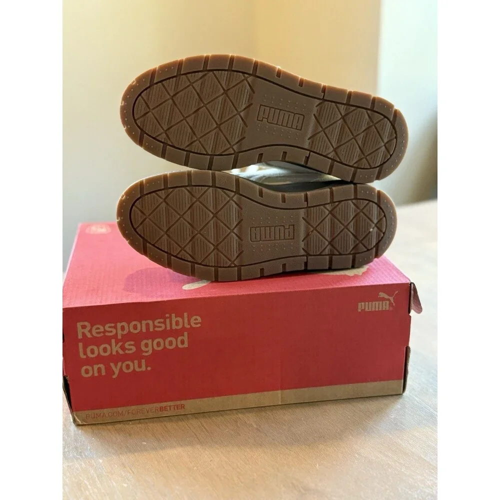 Puma Sneaker Karmen II Idol Size 4.5 M Jr. Ivory Silver Kids Platform Off White - Picture 4 of 11